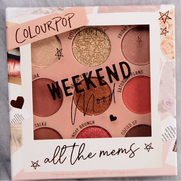 ColourPop Weekend Mood Pressed Powder Eye Shadow Palette Neutrals & Corals NIB - Picture 4 of 13